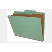 25 Pt. Pressboard Classification Folders, Top Tab,  Letter, 2 Dividers, Fasteners Pos. 1 & 3 (Box of 10)